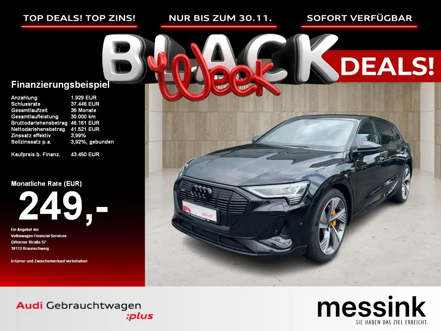 Audi e-tron 55 quattro S line *B+O*Matrix*Ambiente*CarPlay* Schwarz - 1