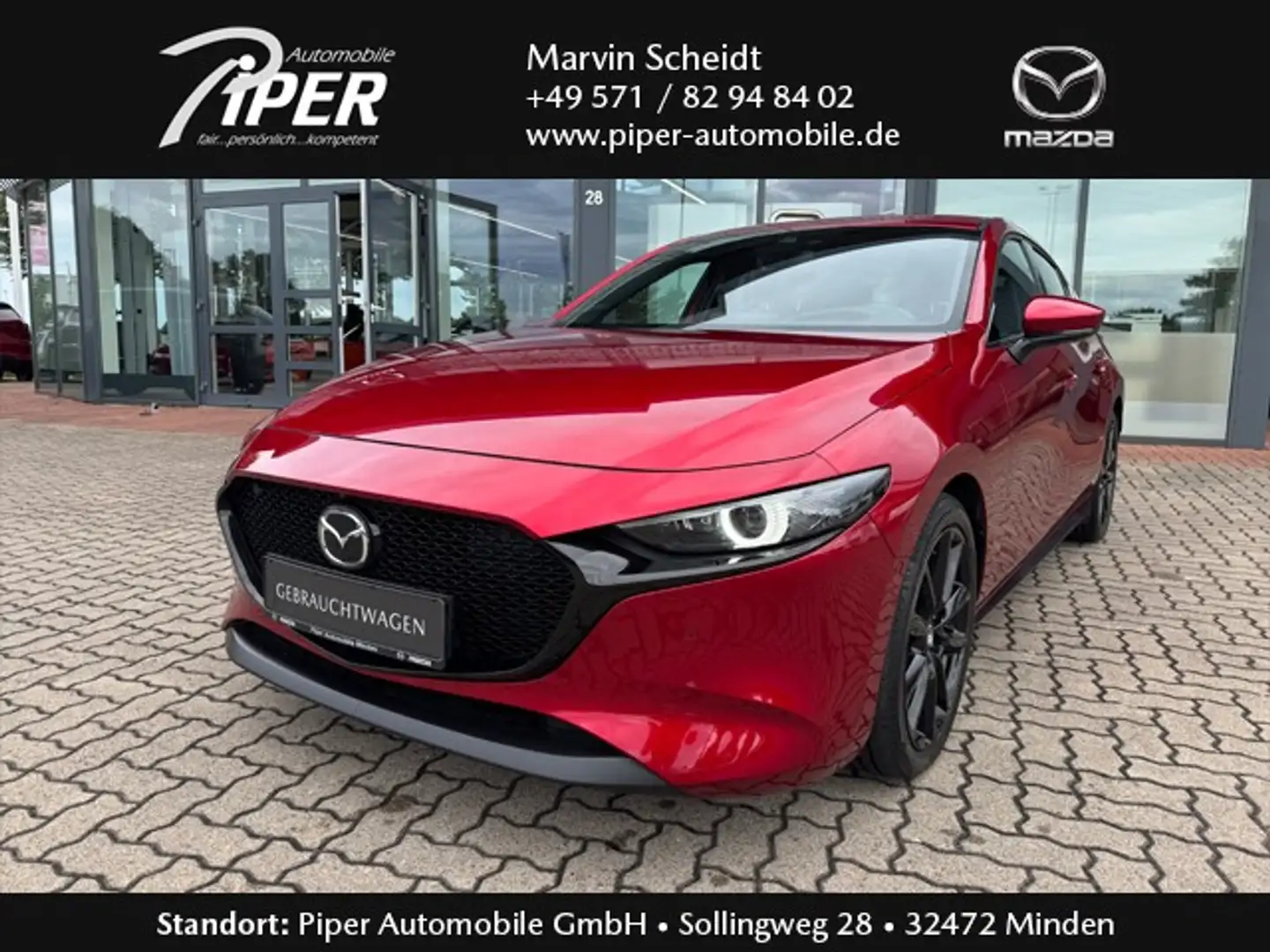 Mazda 3 SKYACTIV-X 2.0 M Hybrid AWD 6GS AL-SELECTION DES-P Rood - 1