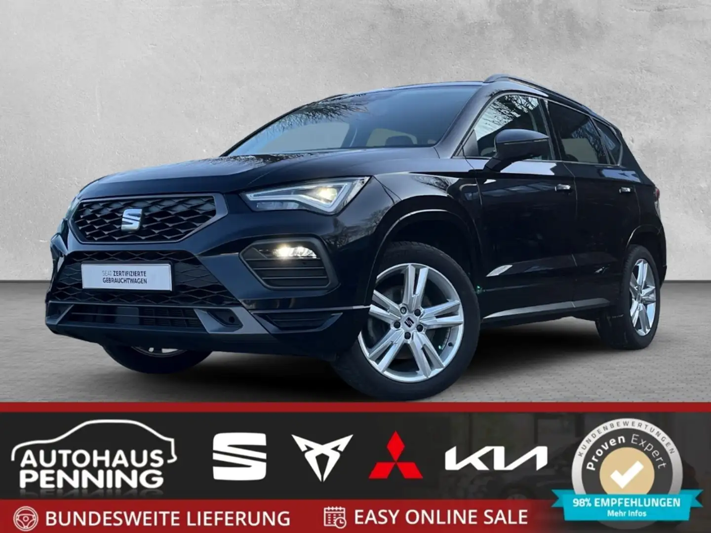 SEAT Ateca FR 2.0 TSI 4Drive AppleCarPlay ACC BT LED Sitzheiz Schwarz - 1