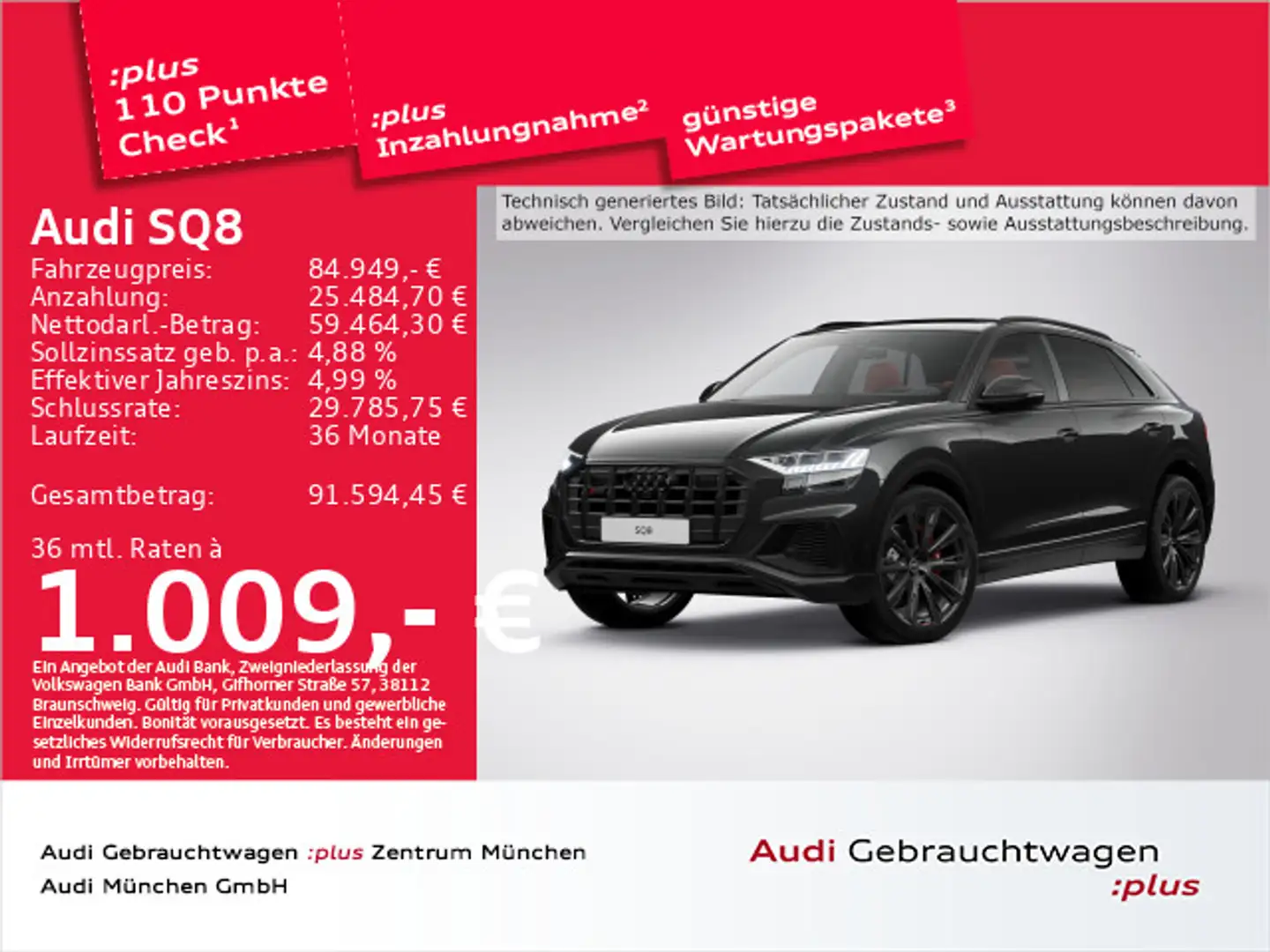 Audi SQ8 TFSI Competition+ Carbon/Pano/Allradlenkung/ Schwarz - 1