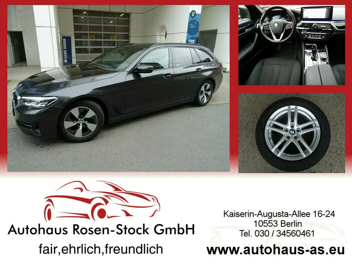 BMW 520 520d Tour Autom,Mod 2021,AHK,Head-up,ACC,Kamera Grigio - 1