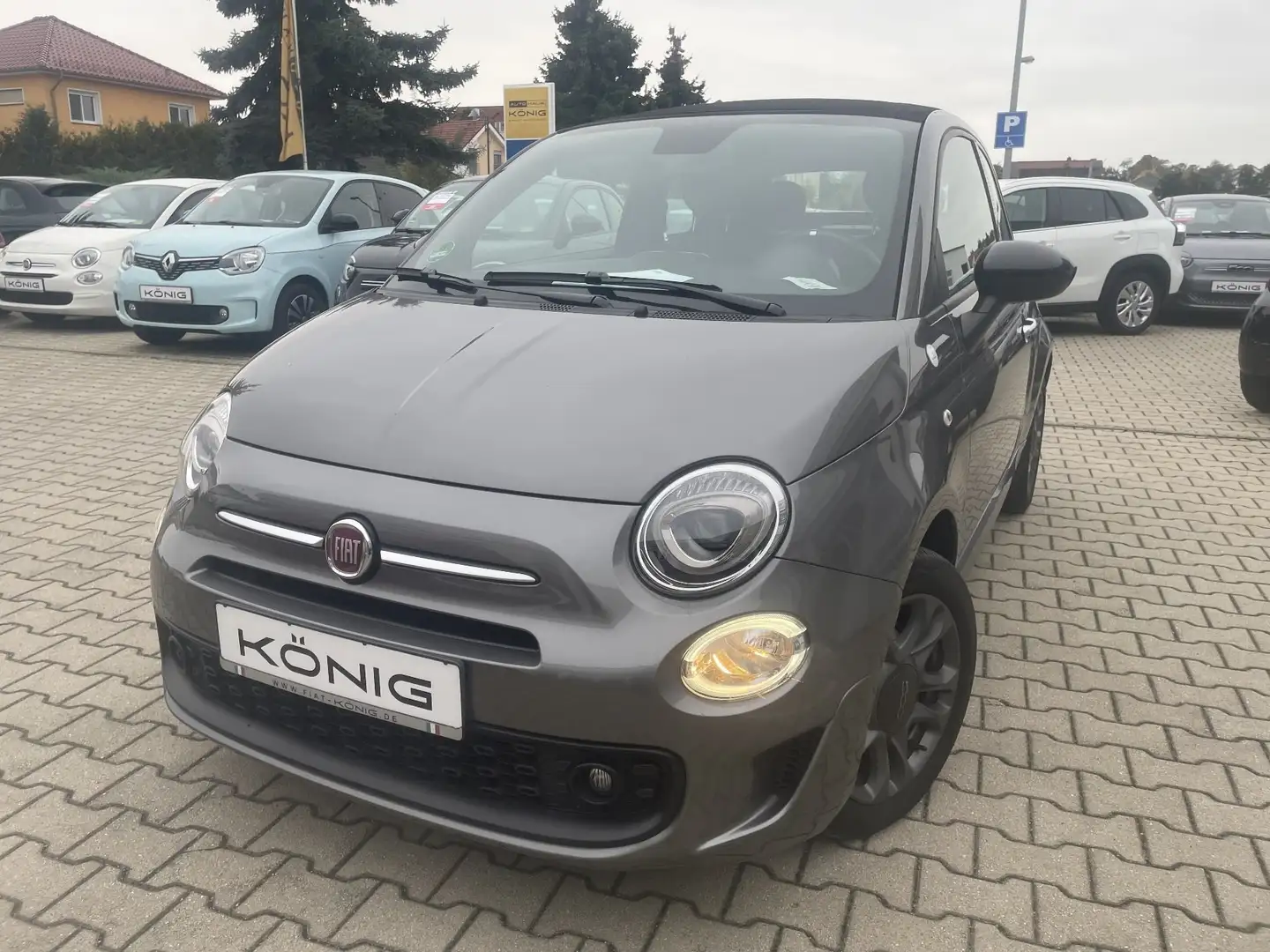 Fiat 500C Cabrio Hey Google Grijs - 1