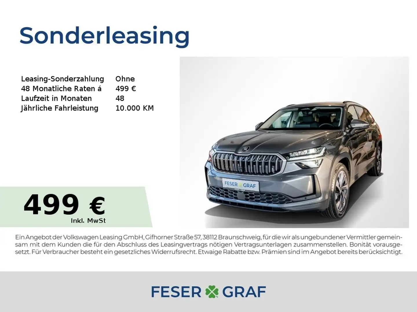 Skoda Kodiaq Selection 2.0TDI DSG 4x4 AHK/RFK/MATRIX Grau - 1