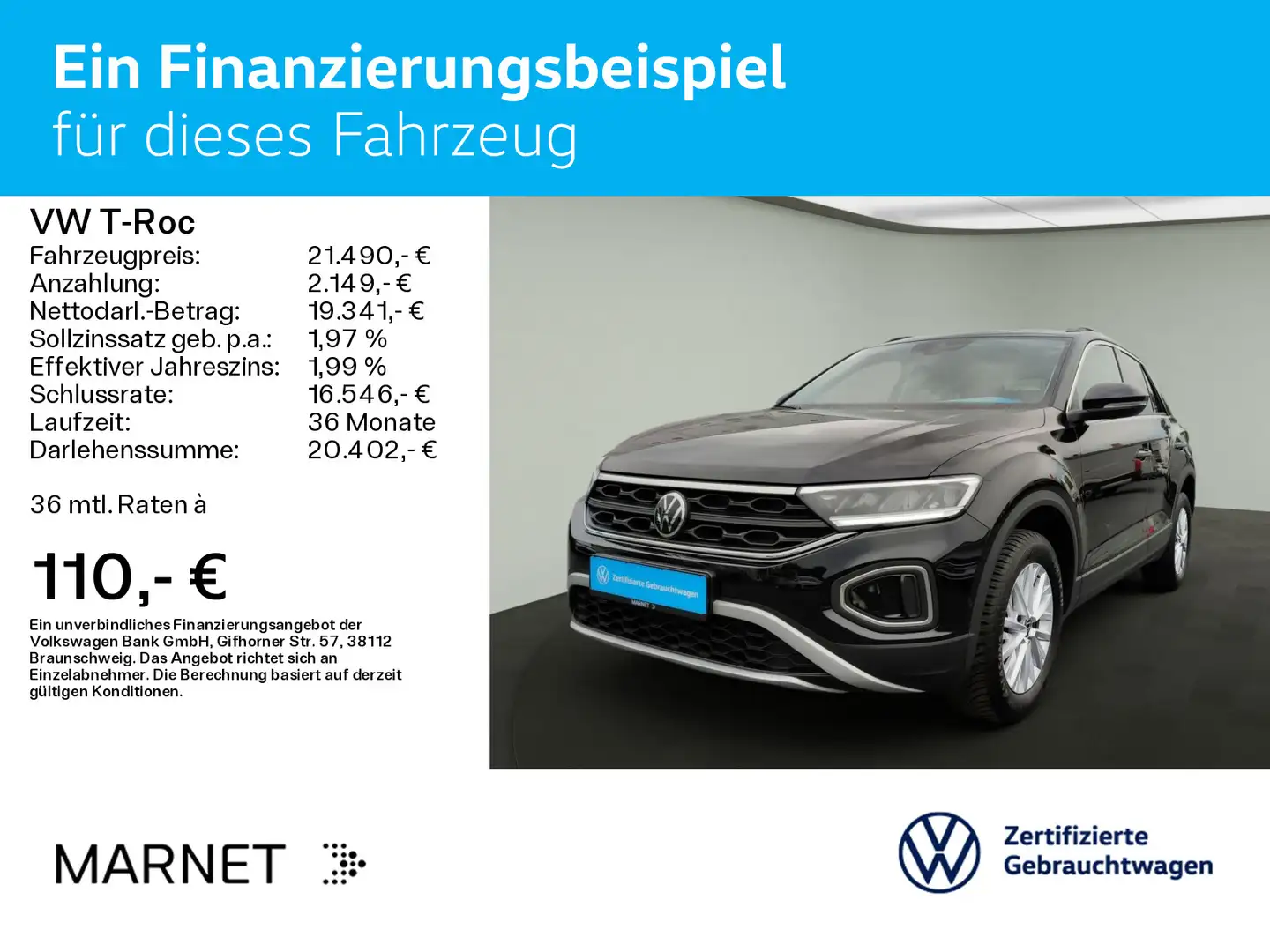 Volkswagen T-Roc T-ROC 1.0 TSI Life*LED*DIGITAL*NAVI*PDC*SHZ*16 Z Negro - 2