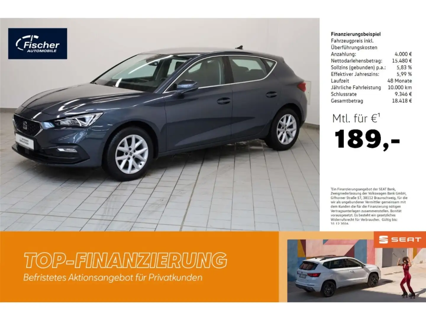 SEAT Leon 1.5 TSI Style Grau - 1