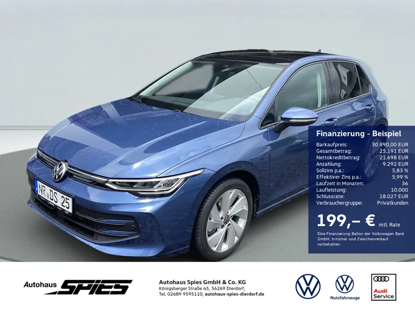 Volkswagen Golf VIII 1.5 TSI Life SITZH PANO PARKP LED Blau - 1