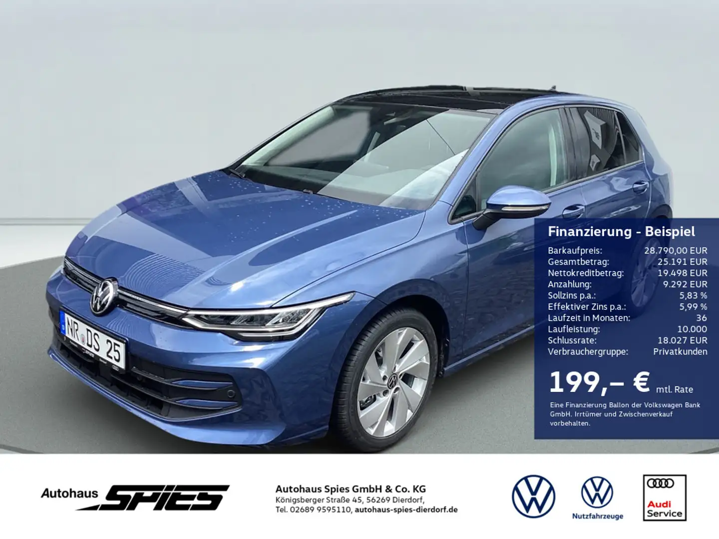 Volkswagen Golf VIII 1.5 TSI Life SITZH PANO PARKP LED Azul - 1
