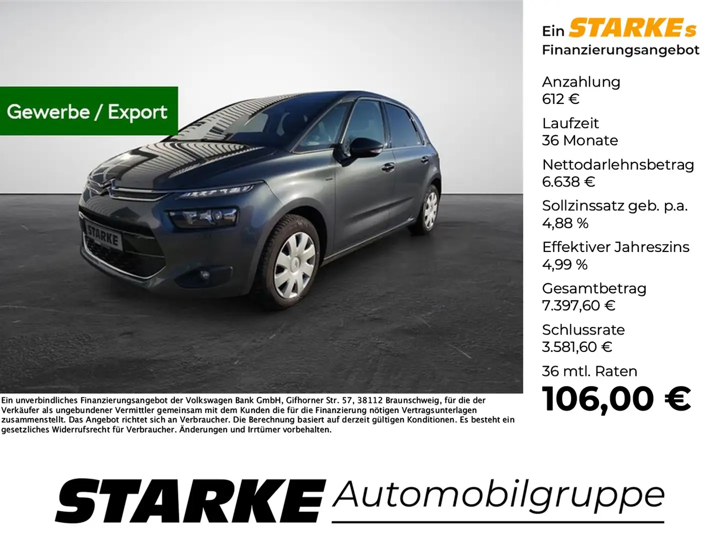 Citroen C4 Picasso 2.0 Blue HDI Exclusive Grey - 1