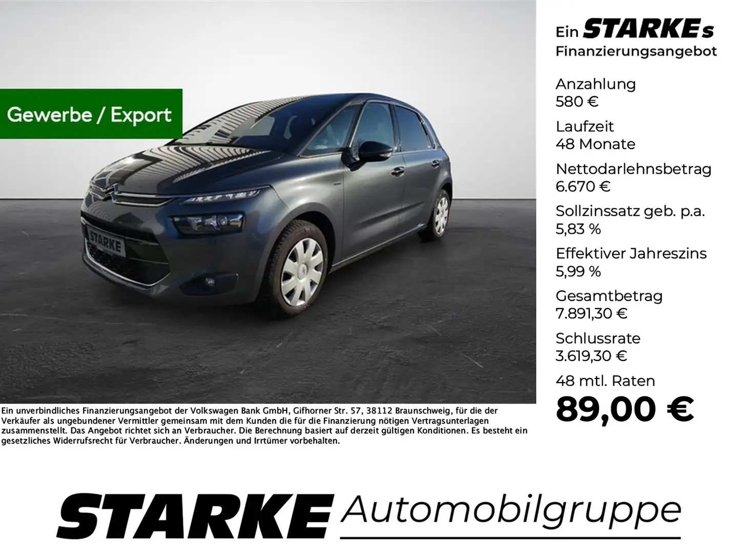 Citroen C4 Picasso 2.0 Blue HDI Exclusive Szary - 1