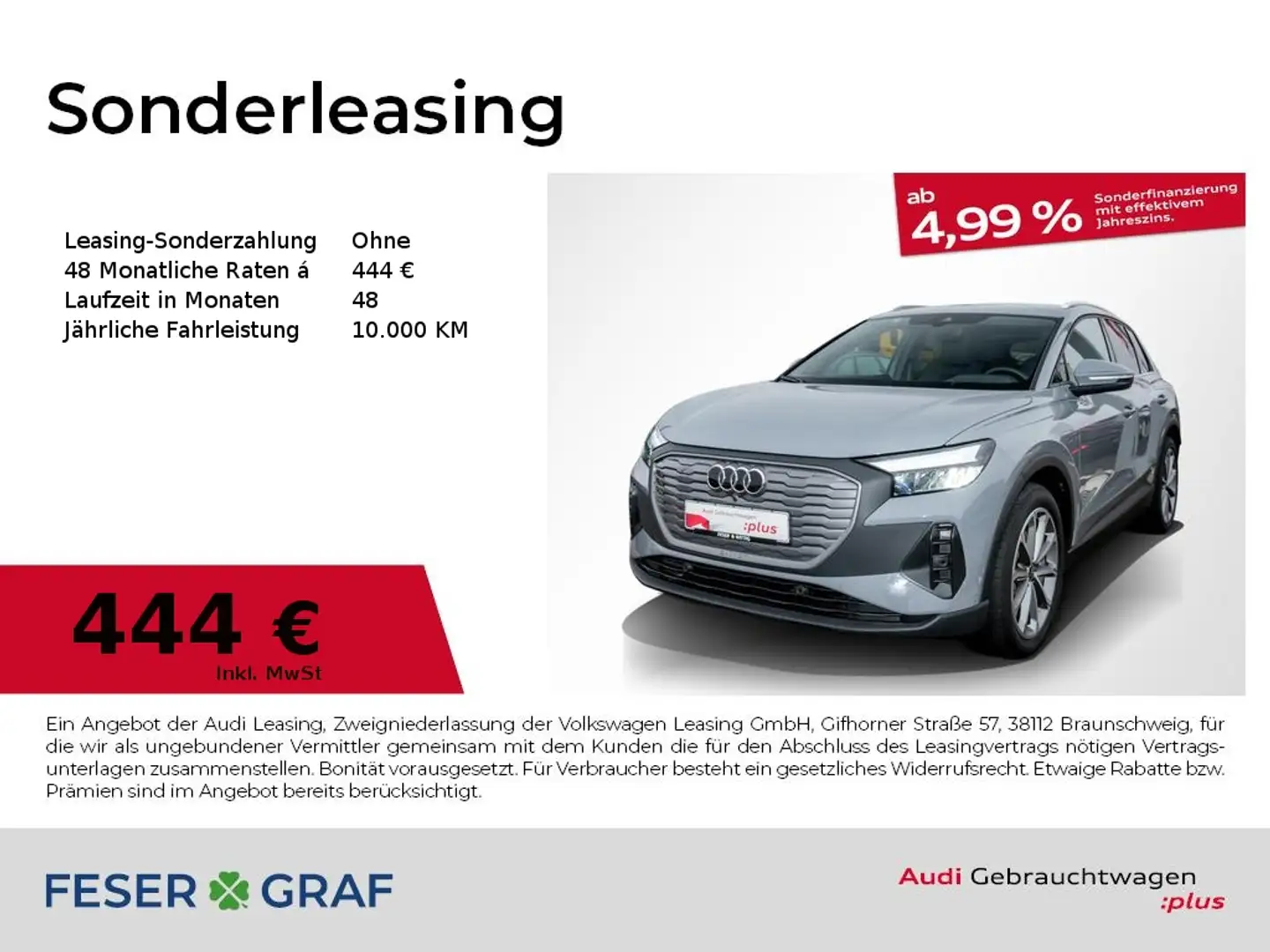 Audi Q4 e-tron 45 e-tron,LED,AZV,20",Navi+ Grau - 1