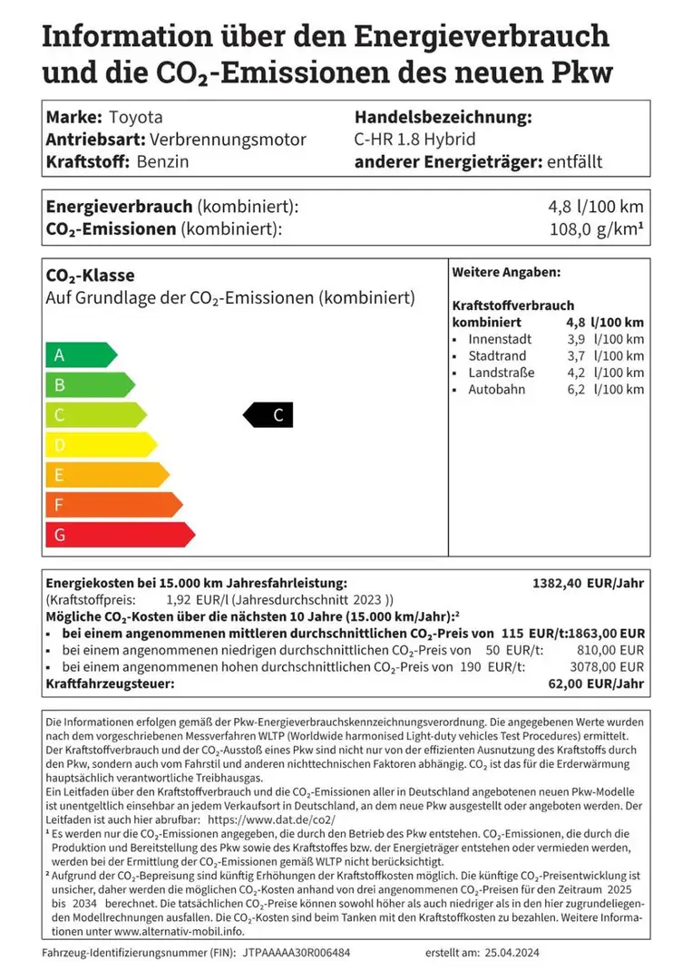 Toyota C-HR 1.8 Hybrid Team Deutschland *LED*CAR PLAY Argent - 2
