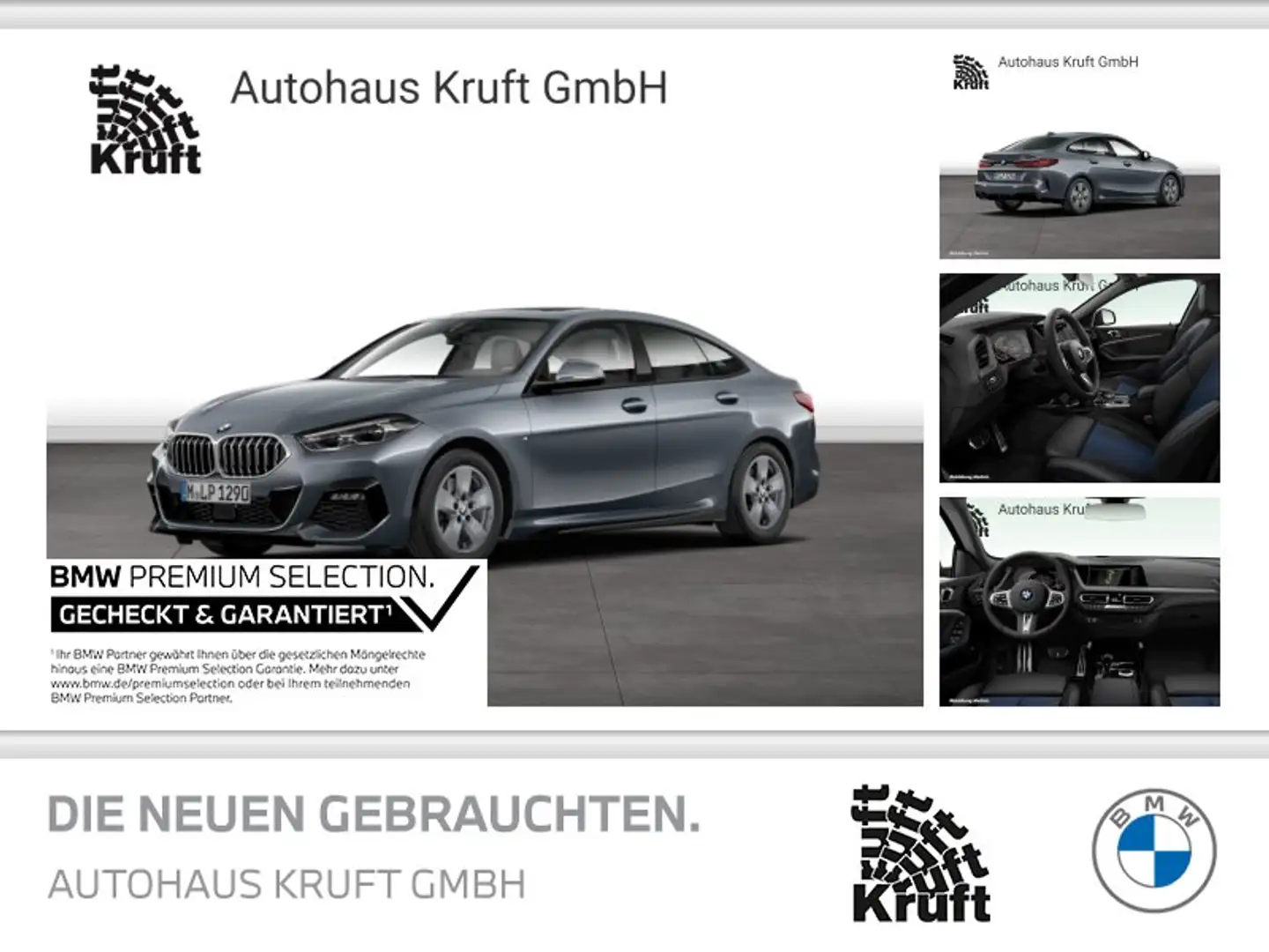 BMW 218 i Gran Coupé M SPORT+AUTOM+LCPROF+PANO+KAMERA+ACC+ Grau - 1