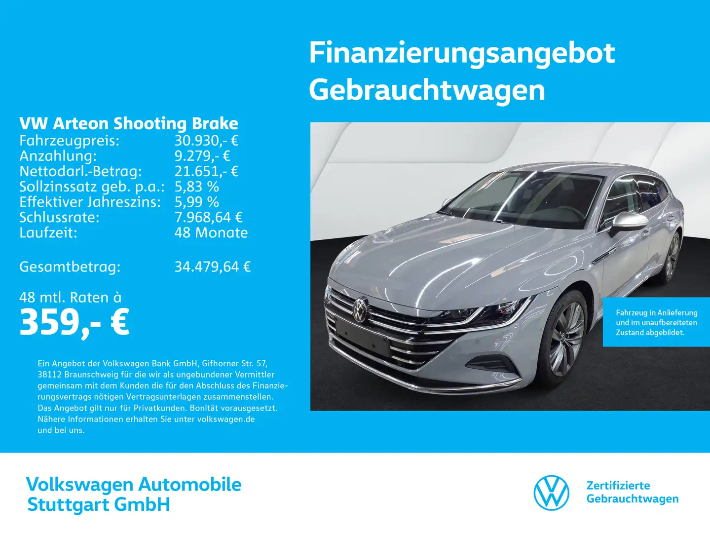 Volkswagen Arteon Elegance 2.0 TSI DSG  Navi Grau - 1