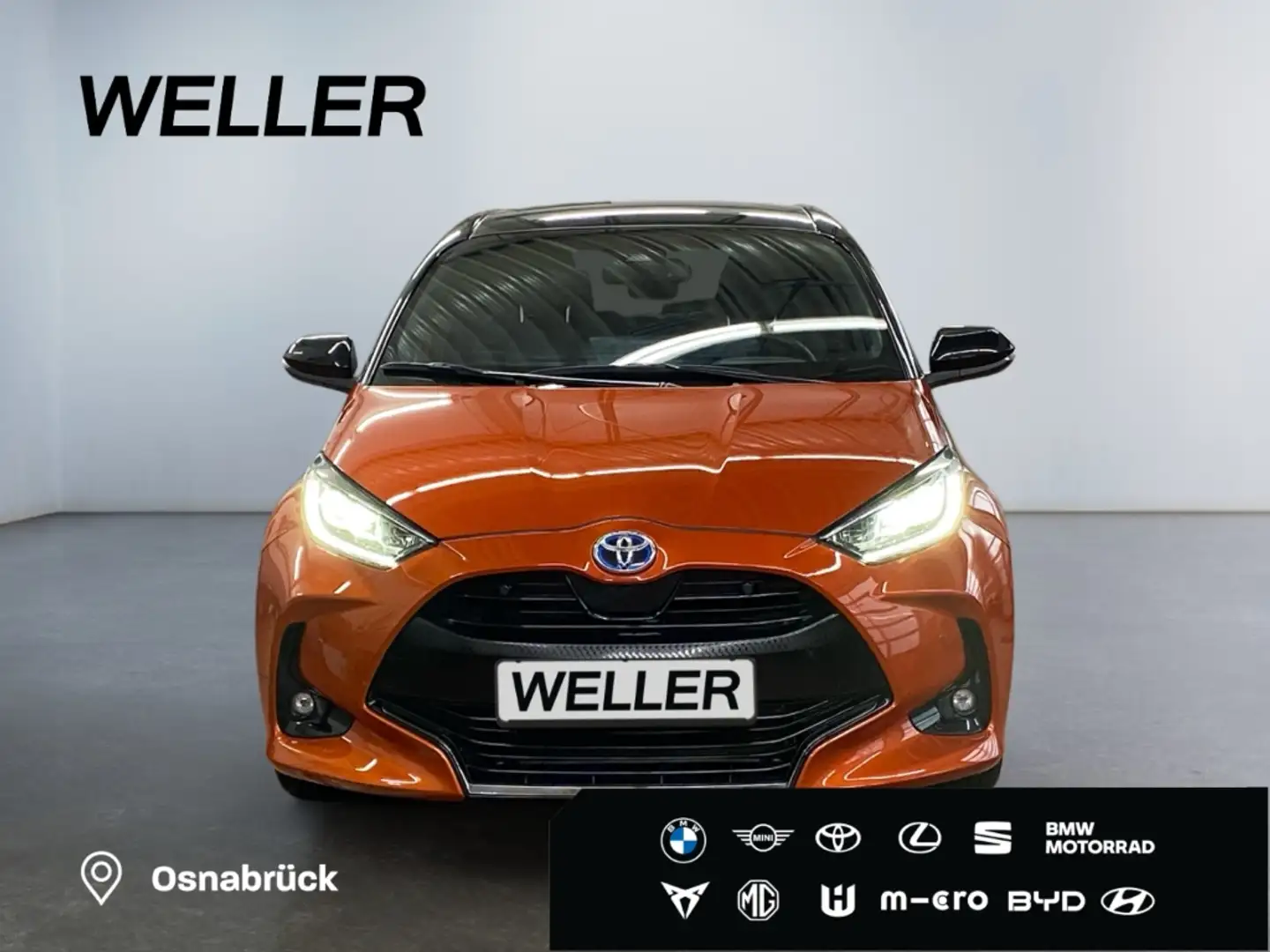 Toyota Yaris Hybrid 1.5 Style *NAVI*Pano-Dach*Teilleder*HUD*LMF Orange - 2