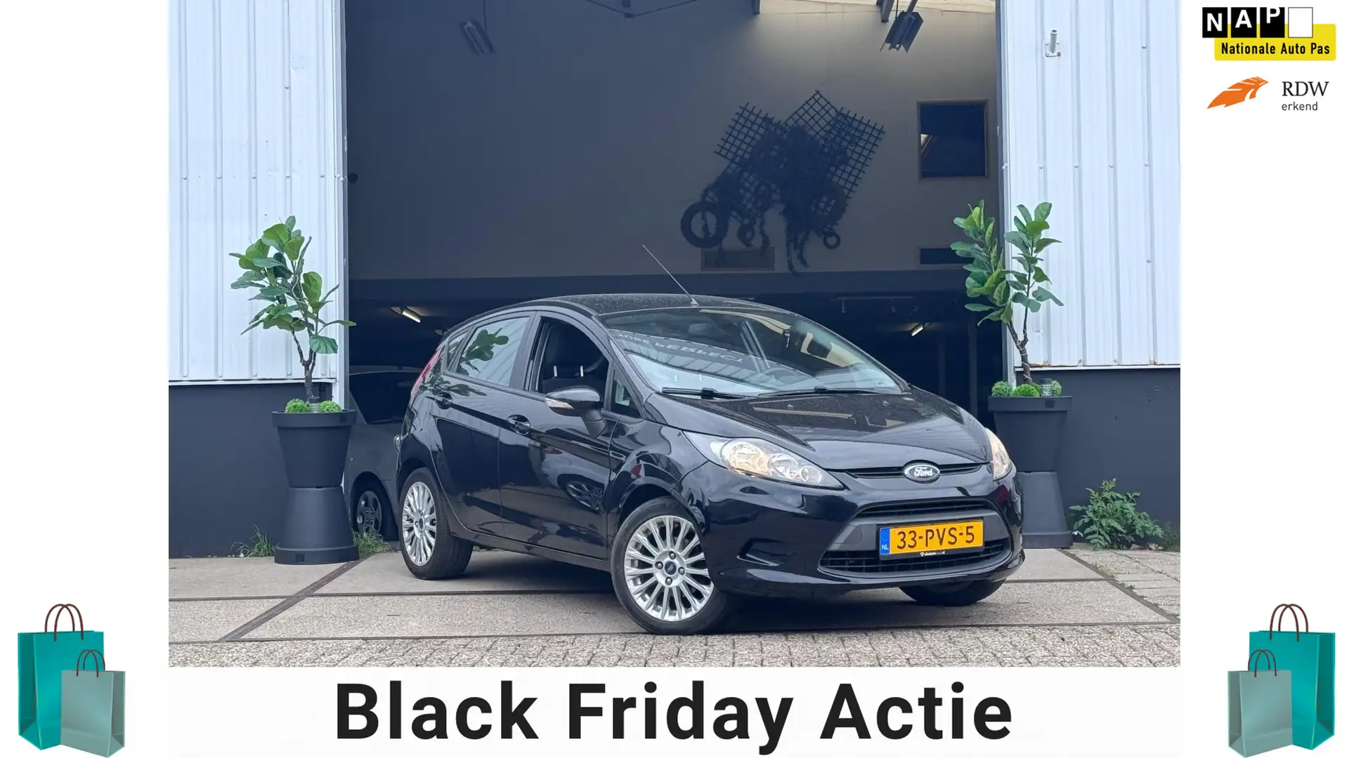 Ford Fiesta 1.25 Limited |Airco|Elek.Ramen|Garantie|NIEUWE RIE Zwart - 1