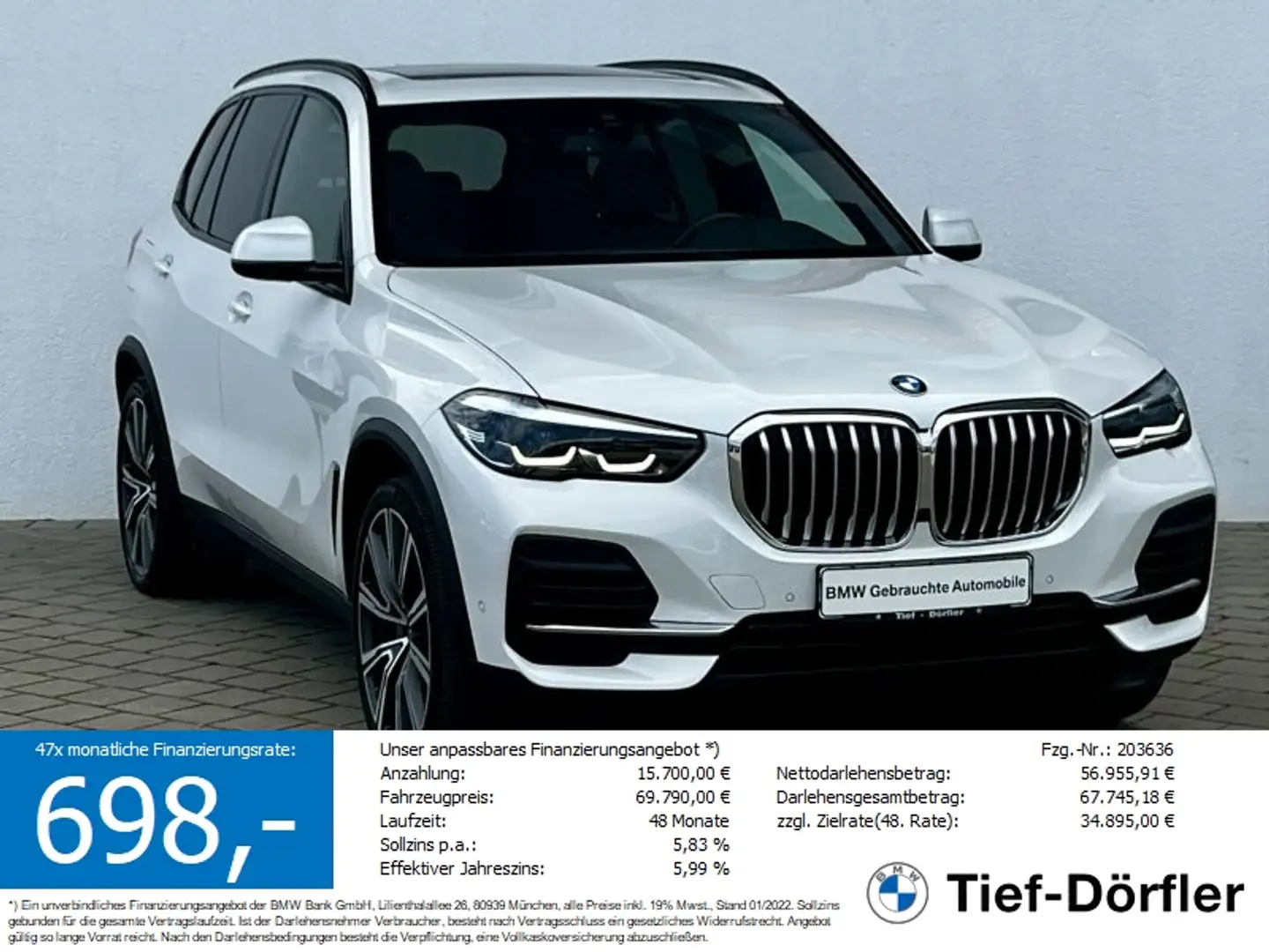 BMW X5 xDrive30d SAG SHZ/HUD/PANO/ACC/4xAC/K-SITZ Weiß - 1