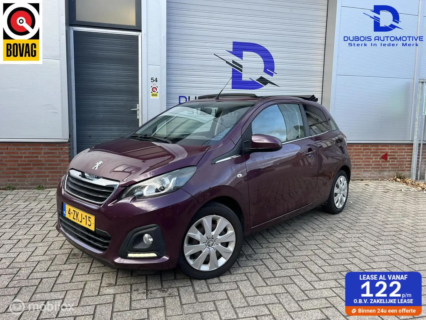 Peugeot 108 1.0 e-VTi Active TOP!|CABRIODAK|BLUETOOTH|AIRCO| Paars - 1