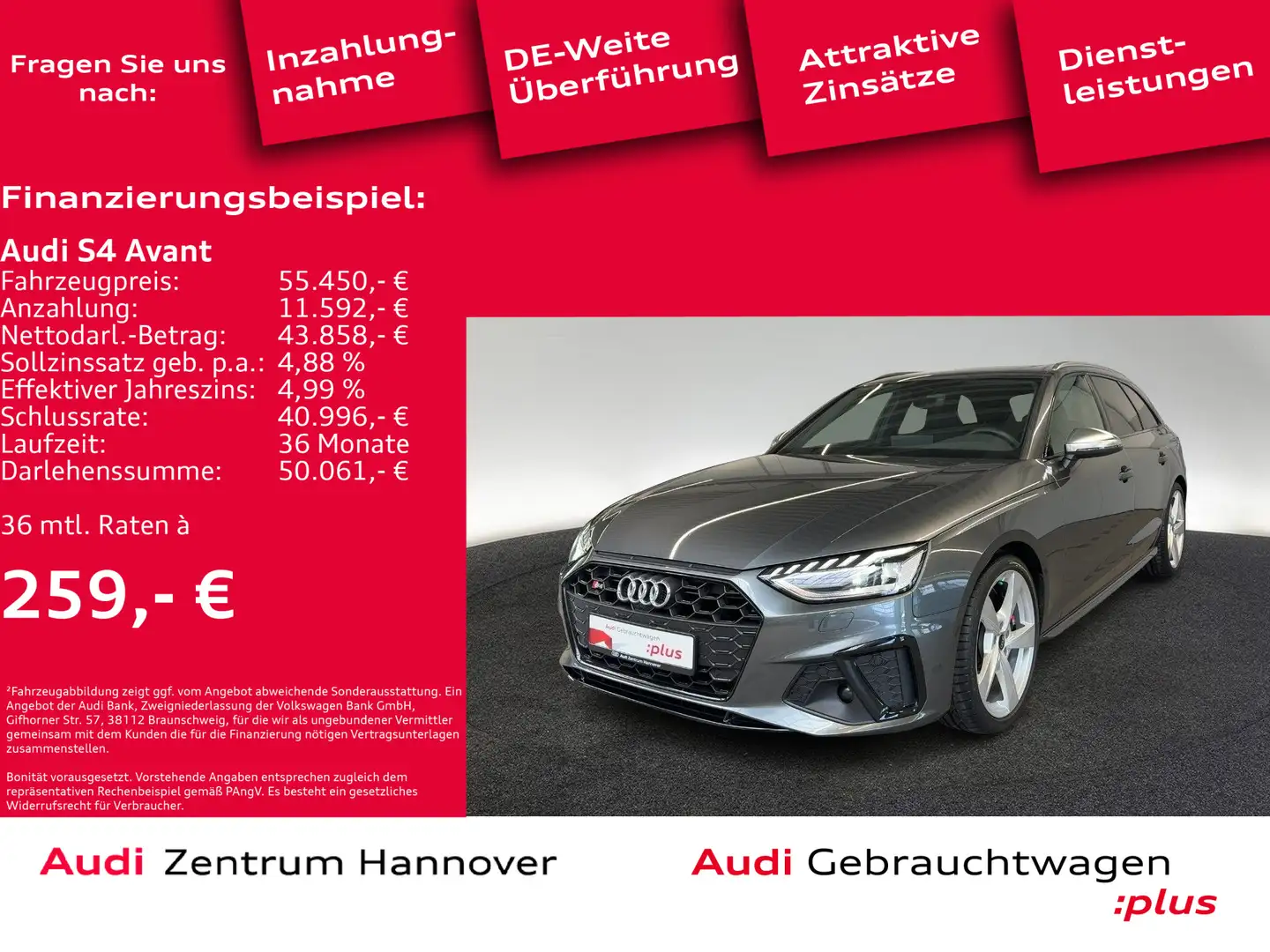 Audi S4 quattro 3.0 TDIPano Matrix AHK B&O Kame Gris - 2