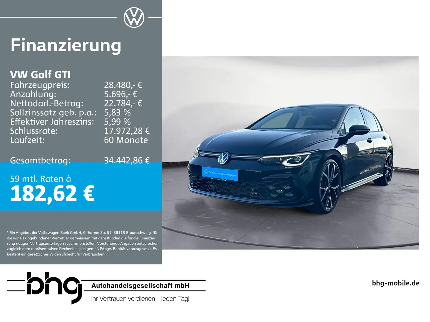 Volkswagen Golf GTI DSG Black Style Business Premium ACC Schwarz - 1