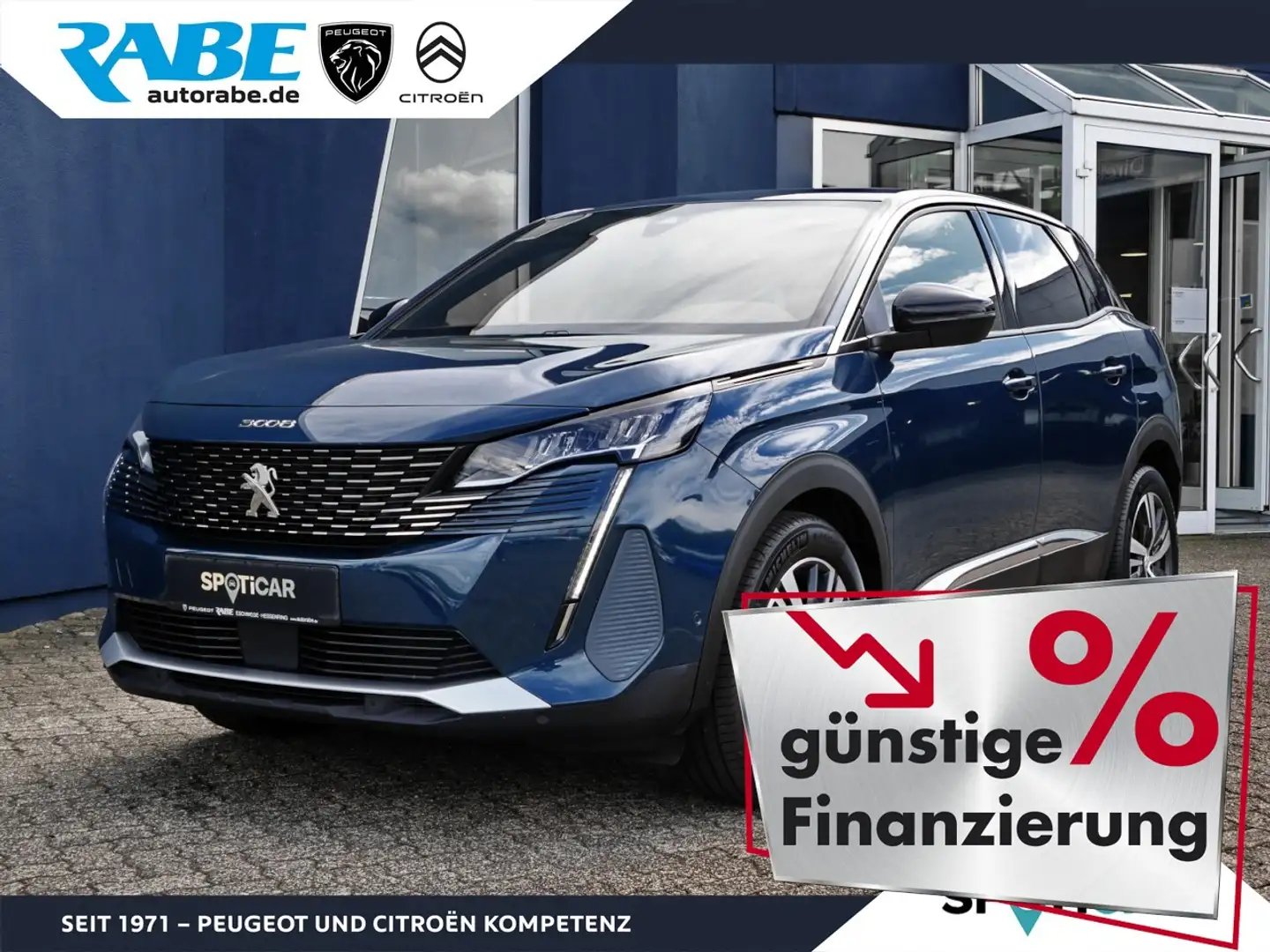 Peugeot 3008 Allure Pack 130 PT Auto+Sitzheizung+LED Klima Blauw - 1