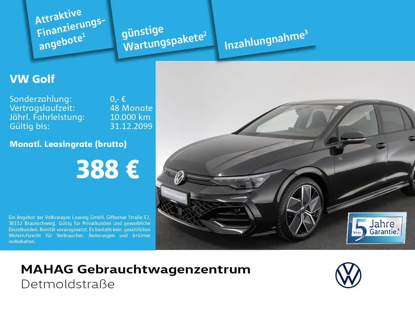 Volkswagen Golf VIII 1.5 eTSI R-LineBlack Navi IQ.LIGHT 18" Schwarz - 1
