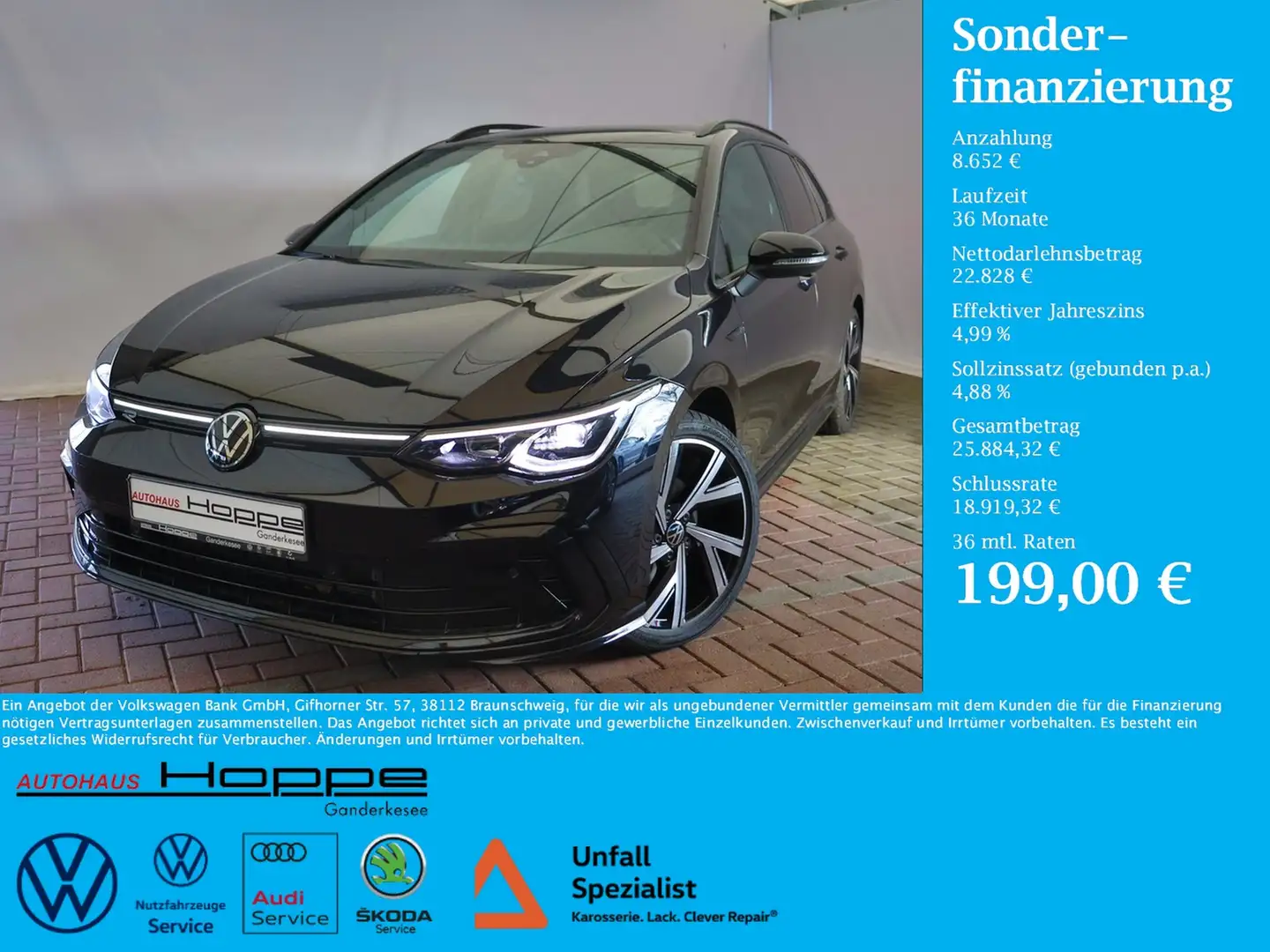 Volkswagen Golf VIII Variant R-Line 1.5 TSI DSG+NAVI+LED+RFK+ACC Schwarz - 1