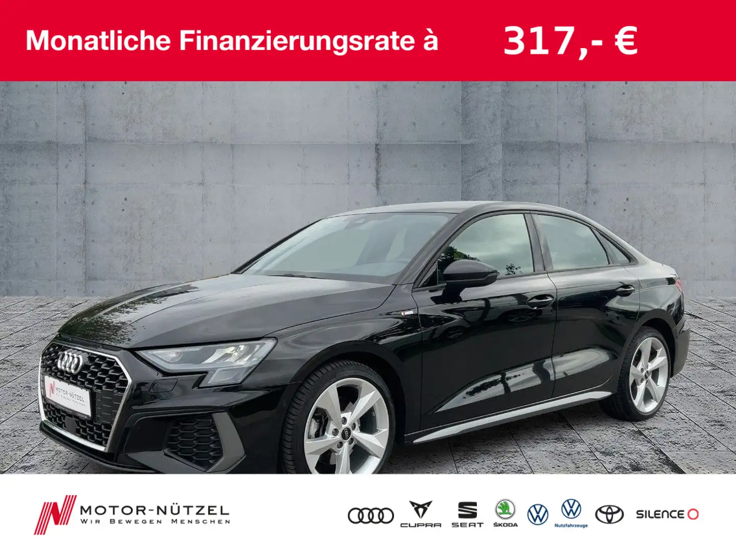 Audi A3 Limousine 40 TFSI S-TR QU S-LINE 5JG+LED+NAVI Zwart - 1
