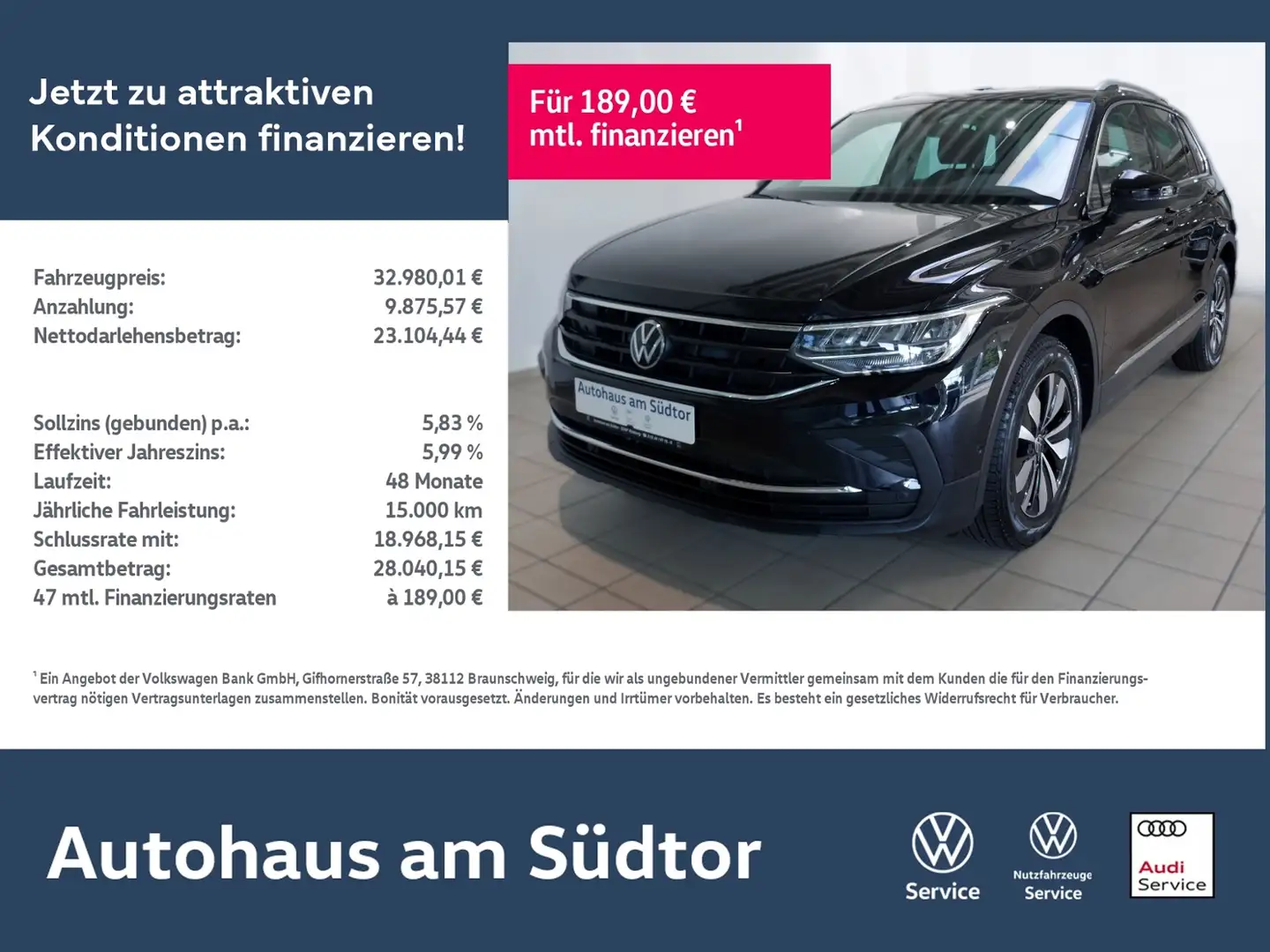 Volkswagen Tiguan MOVE 1.5 TSI DSG | LED RFK ACC Navi Schwarz - 1