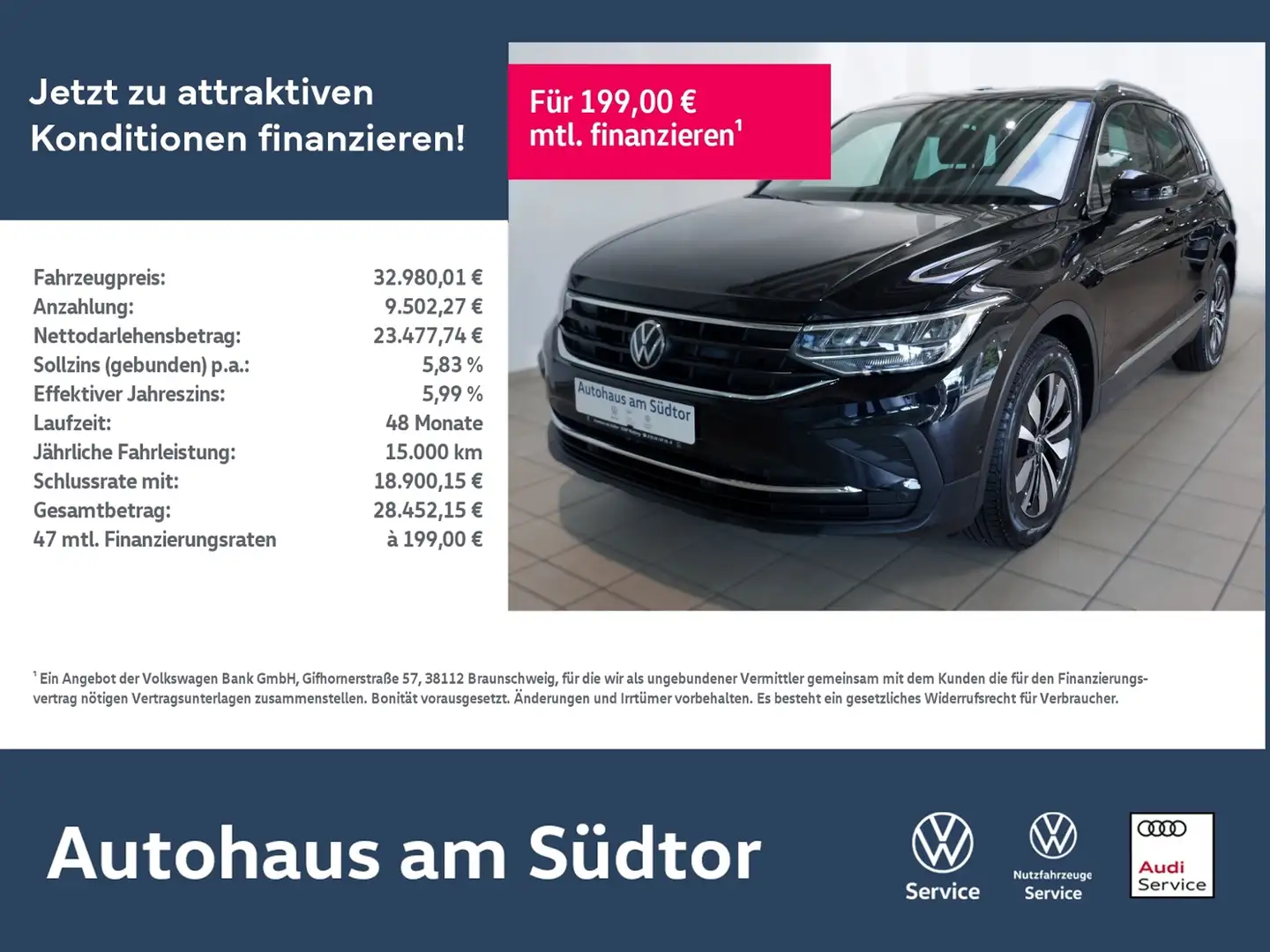 Volkswagen Tiguan MOVE 1.5 TSI DSG | LED RFK ACC Navi Schwarz - 1