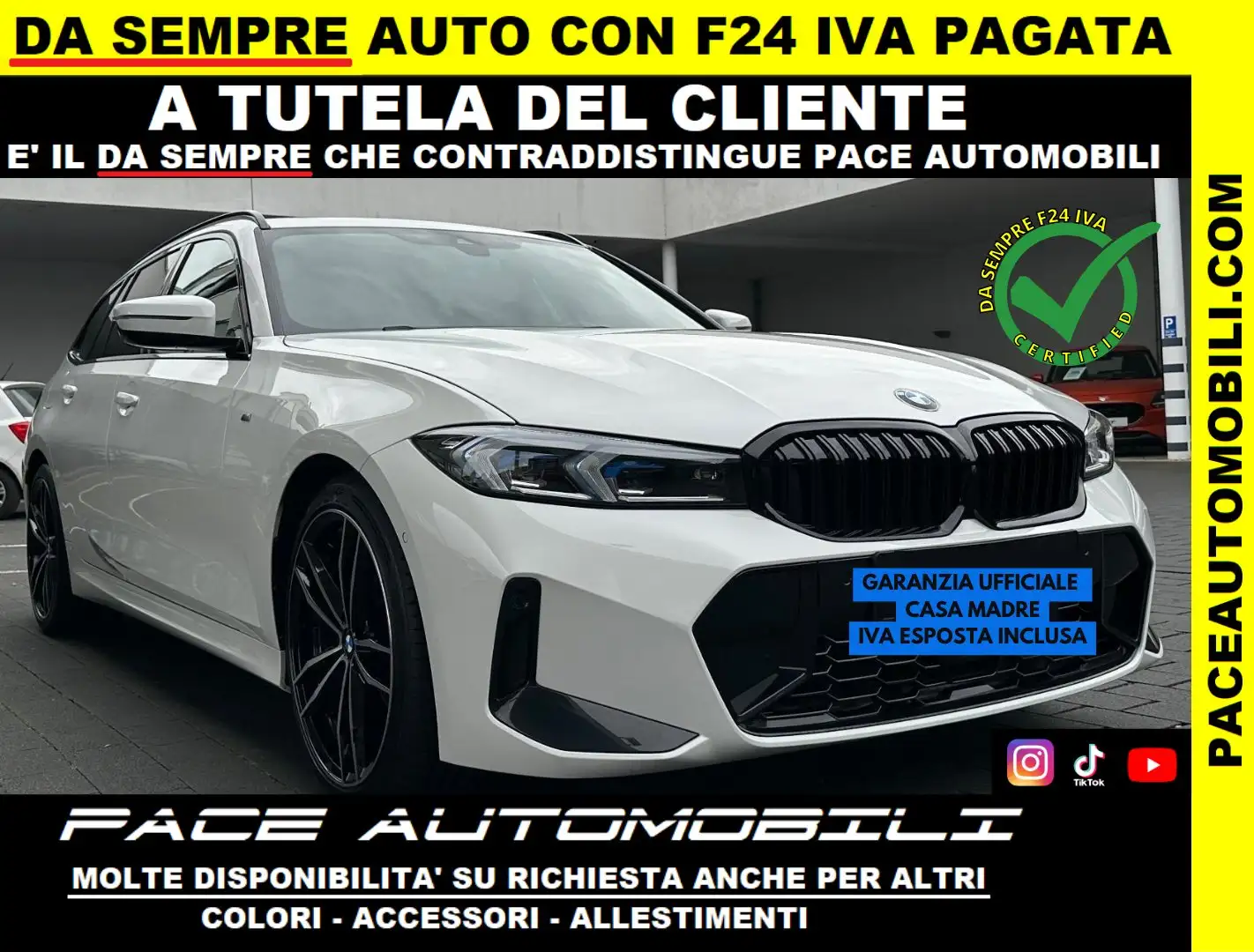 BMW 320 D BLACK MSPORT M SPORT M-SPORT HUD 19" TETTO Bianco - 1