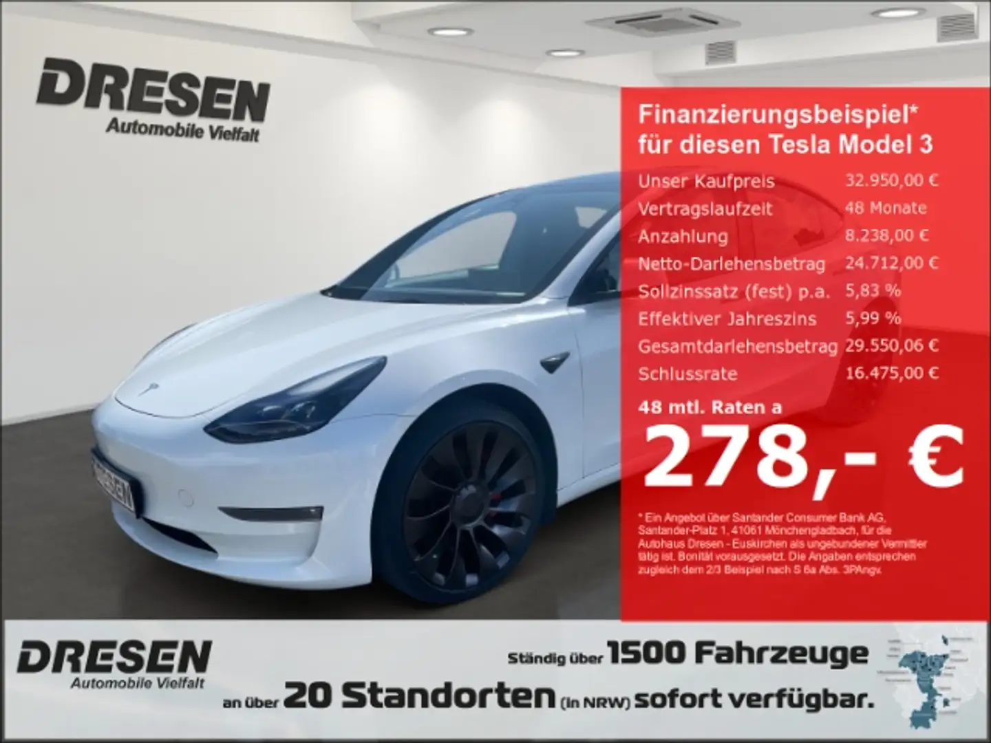 Tesla Model 3 Dual AWD Tesla Performance AWD(393 kW 534 PS) Weiß - 1