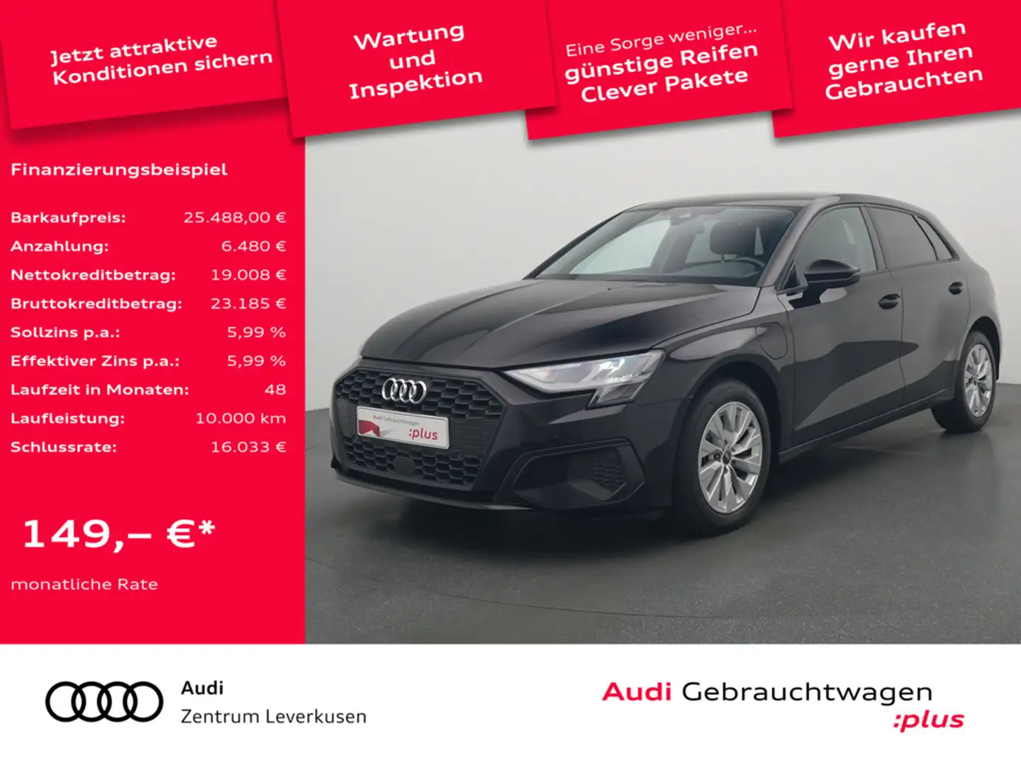 Audi A3 Sportback e STRON AHK CARPLAY VIRT PORT NA Schwarz - 1