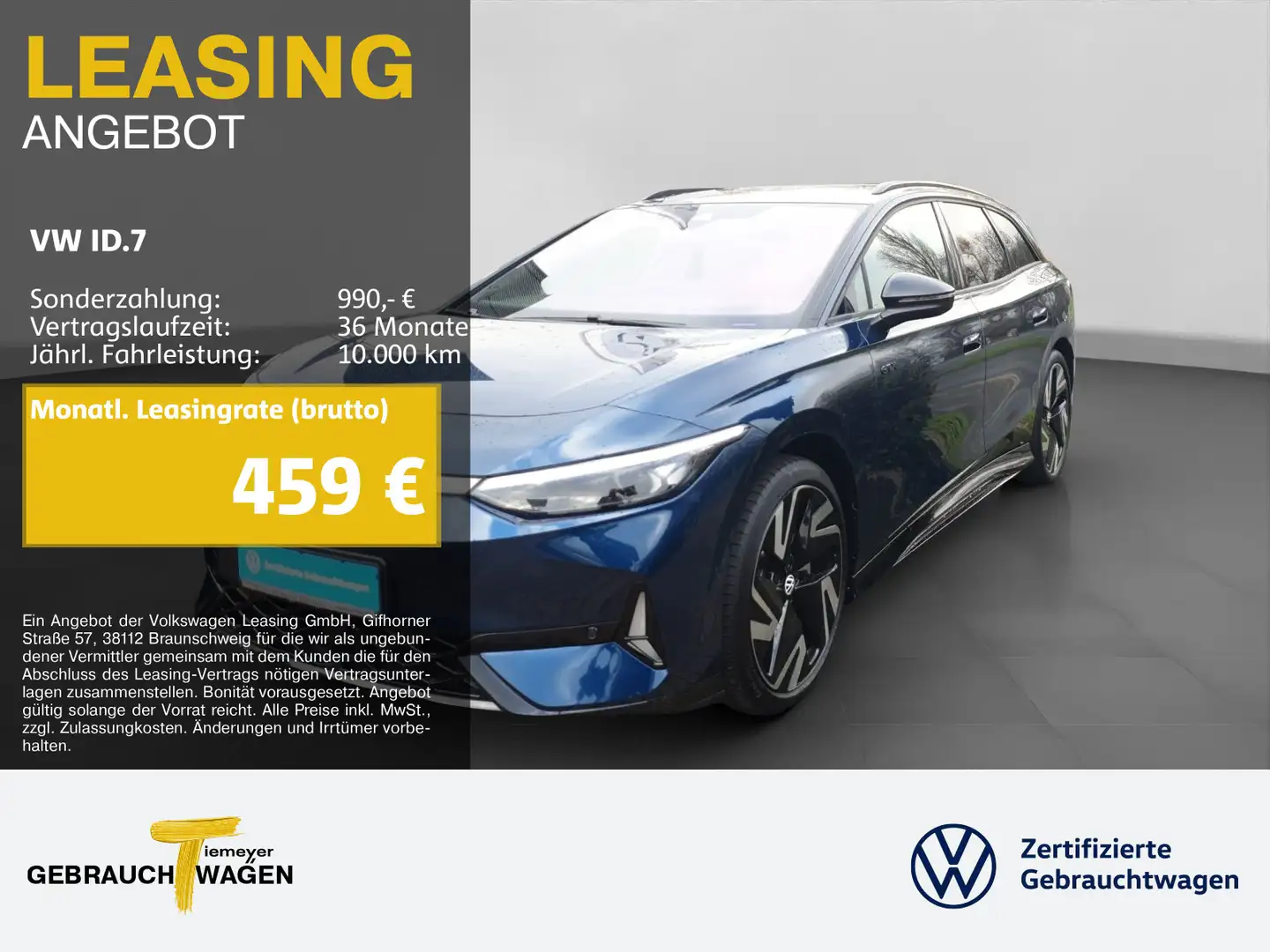 Volkswagen ID.7 Tourer GTX 4M LM21 NAVI KAMERA WÄRMEPUMPE Blau - 1