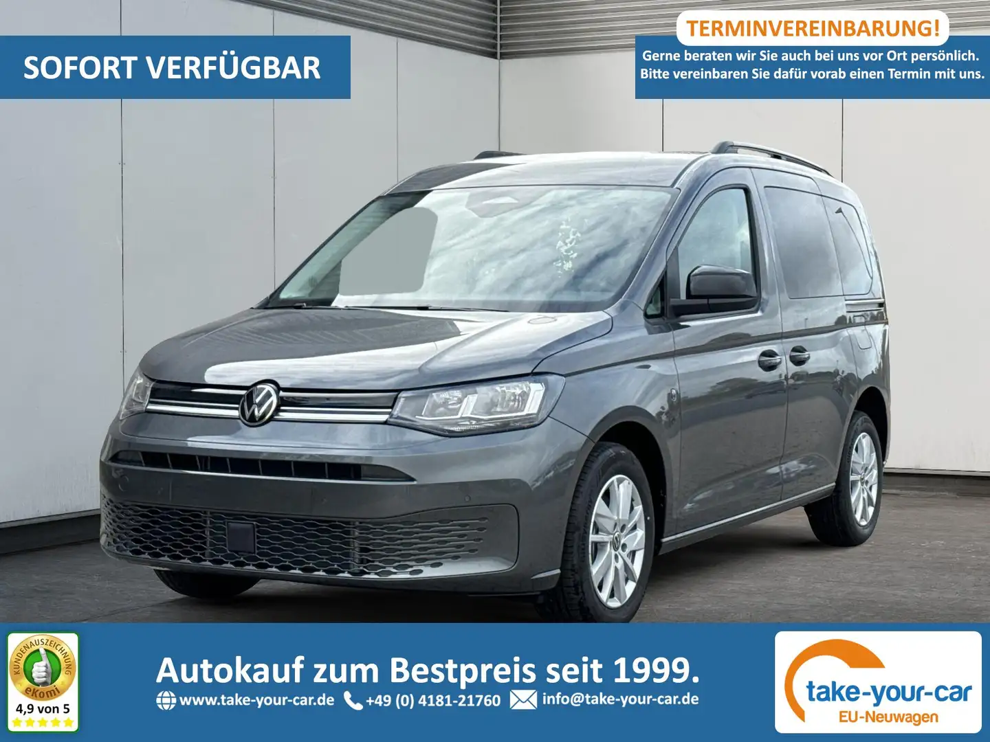 Volkswagen Caddy Life AHK+ACC+KAMERA+SHZ+KLIMA+16" ALU 1.5 TSI 8... Grau - 1