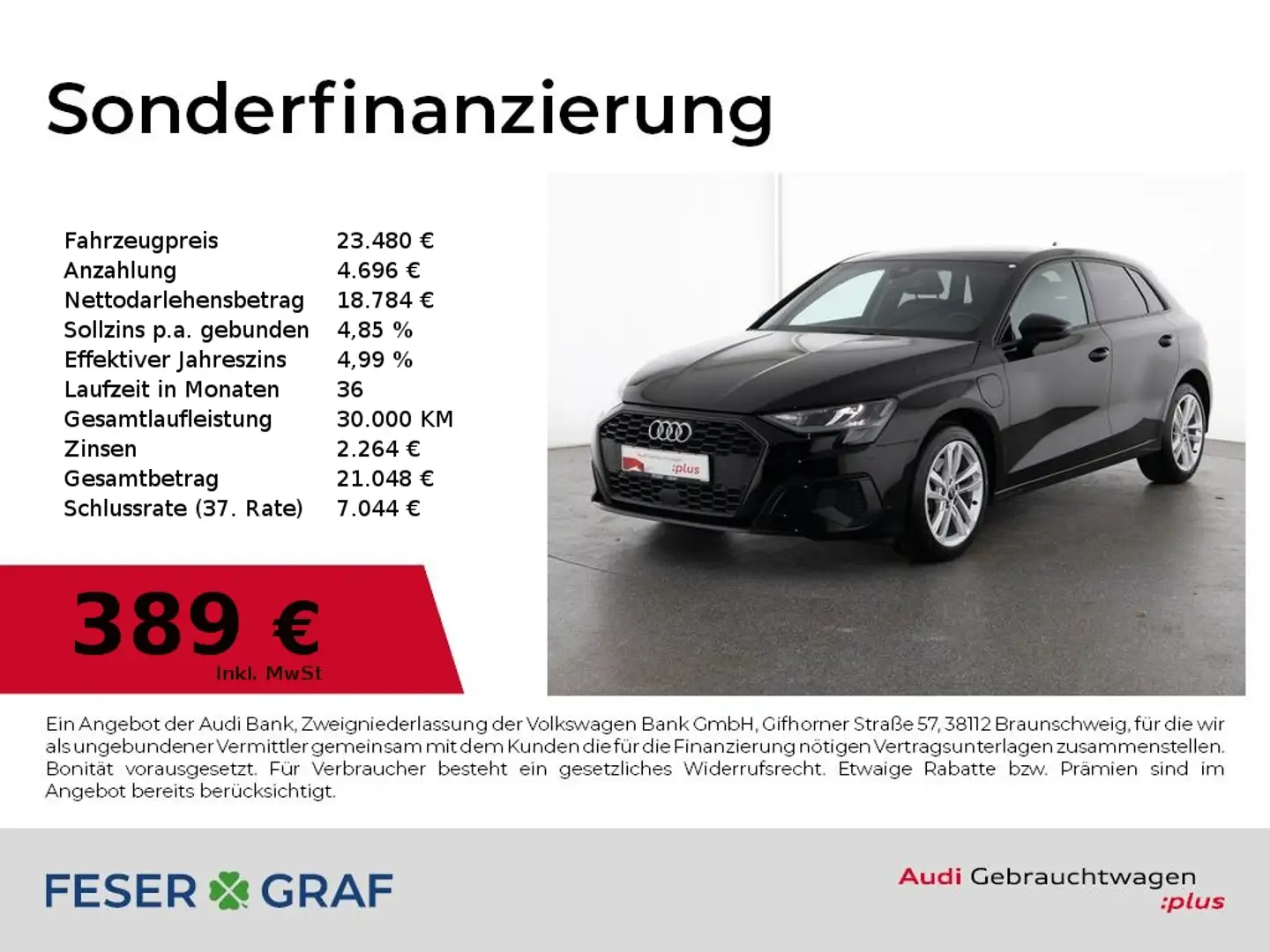 Audi A3 40 1.4 TFSI e-tron PDC hinten/Licht-Regensensor/GR Schwarz - 1