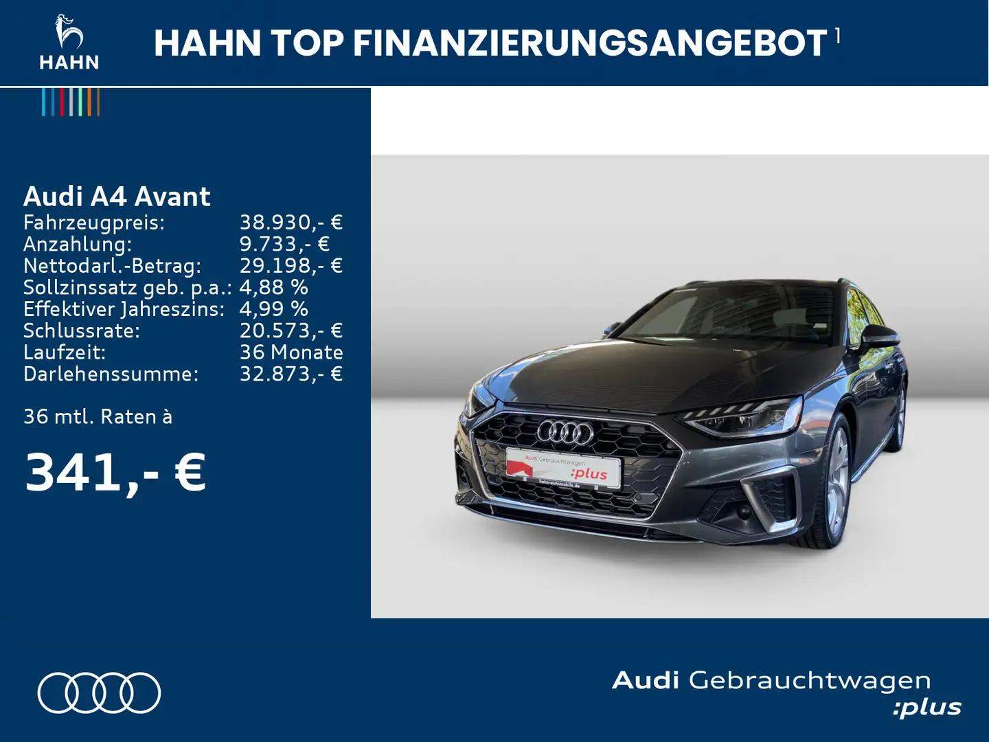 Audi A4 35TFSI S line S trc Virtual CAM AHK Grau - 2