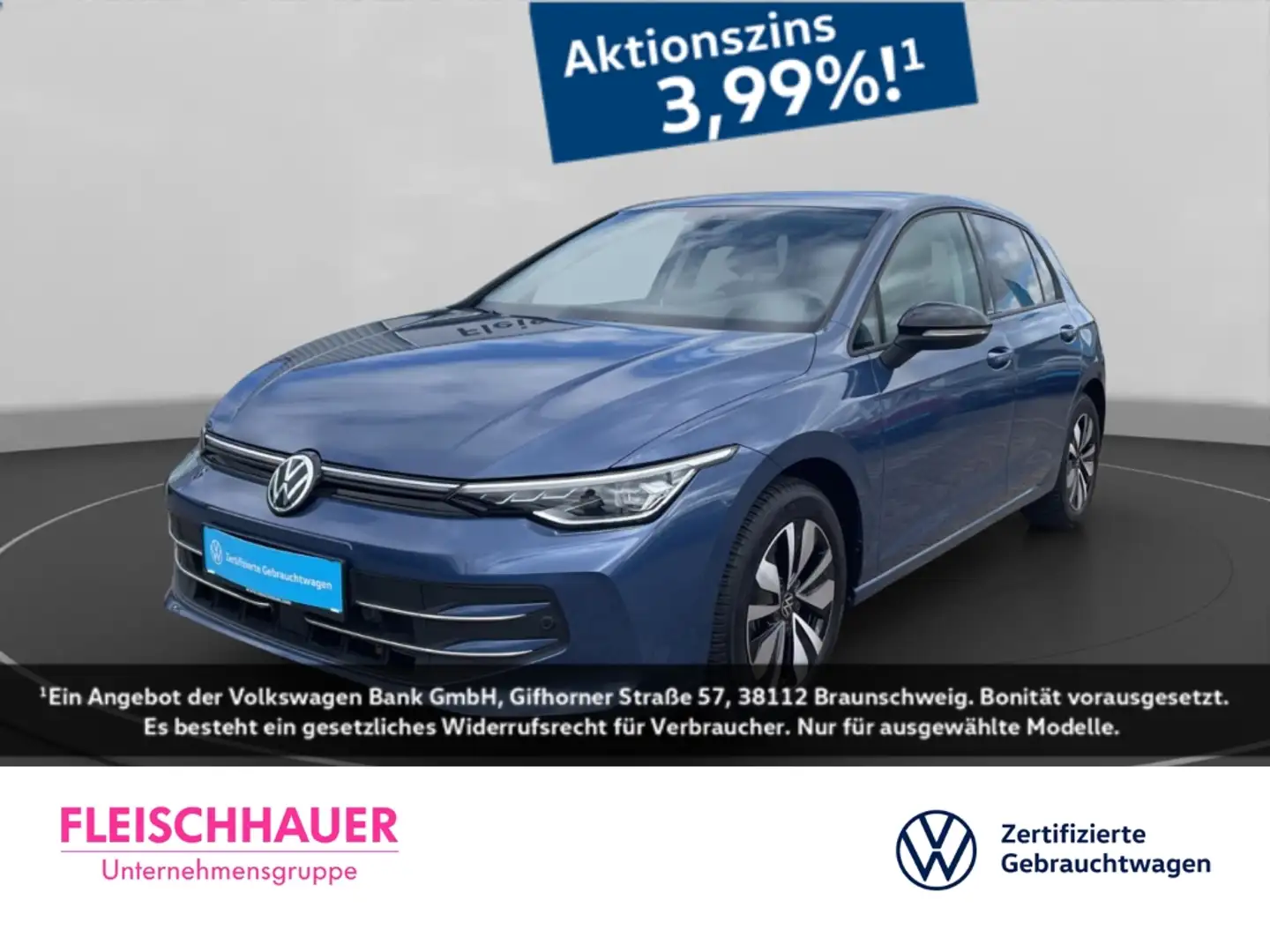 Volkswagen Golf VIII 1.5 TSI Goal AHK schwenk Navi RFK LEDPlus Sit Bleu - 1