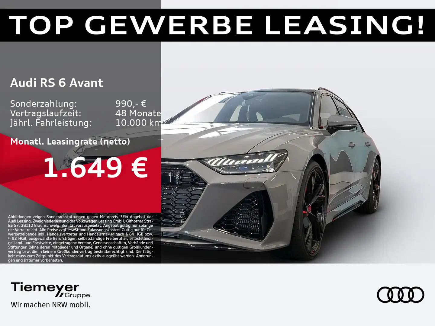 Audi RS6 RS6 Avant TFSI Q PERFORMANCE PANO HuD 305KM/H Grau - 1