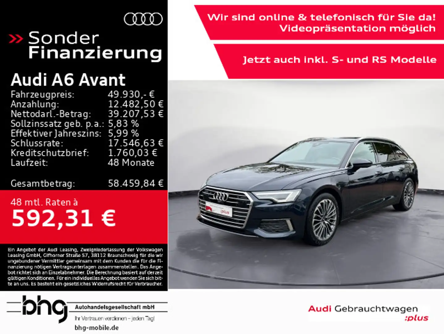 Audi A6 50 TFSIe quattro design Matrix/Head-up/ Blau - 1