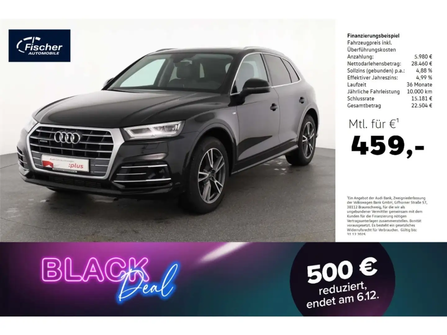 Audi Q5 TFSI qu. S line StHz/AHK/Matrix/P-Dach/Luft Schwarz - 1