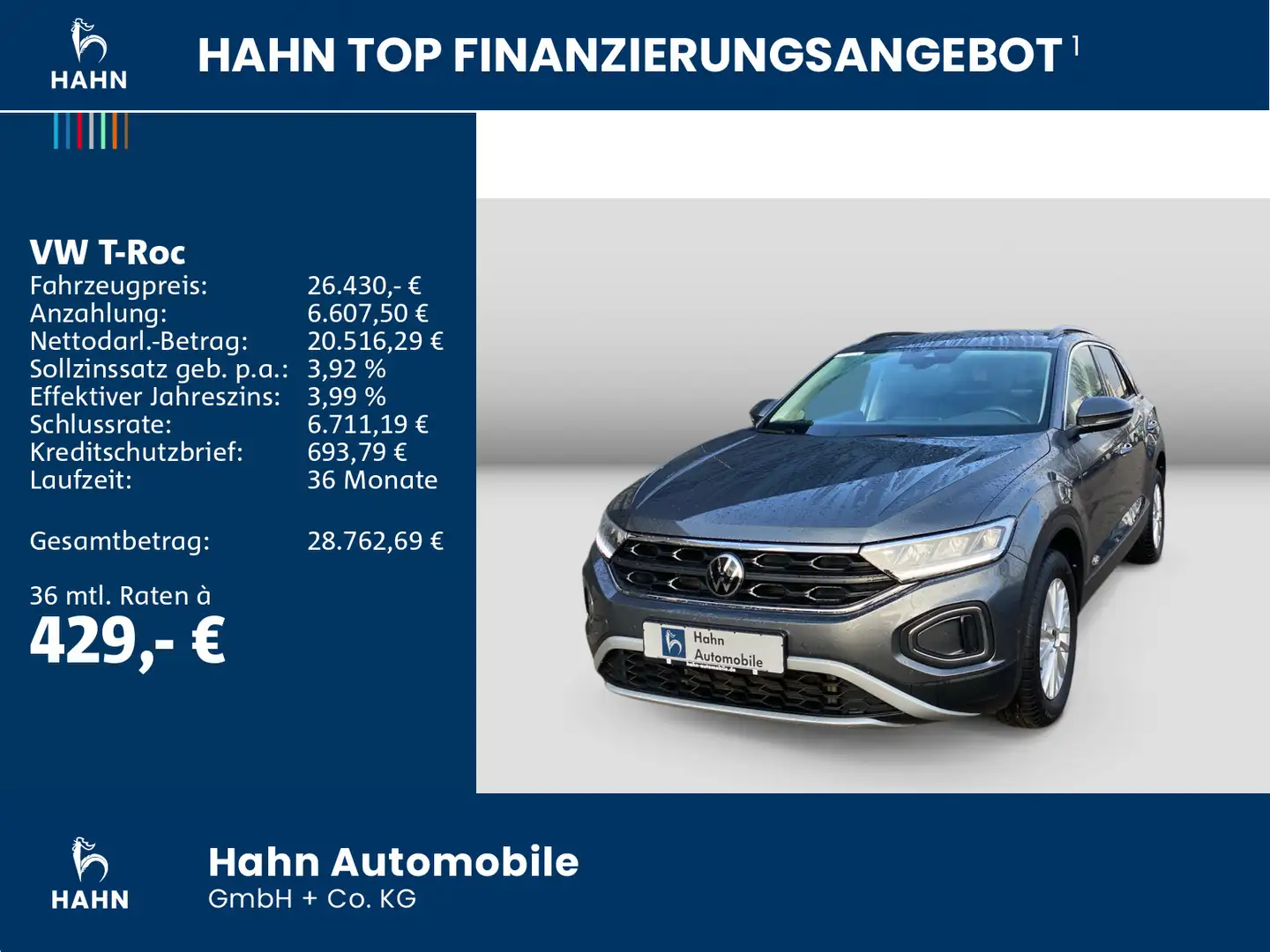 Volkswagen T-Roc 1.5 TSI DSG Life ACC LED Sitzhzg Einparkh Grau - 2