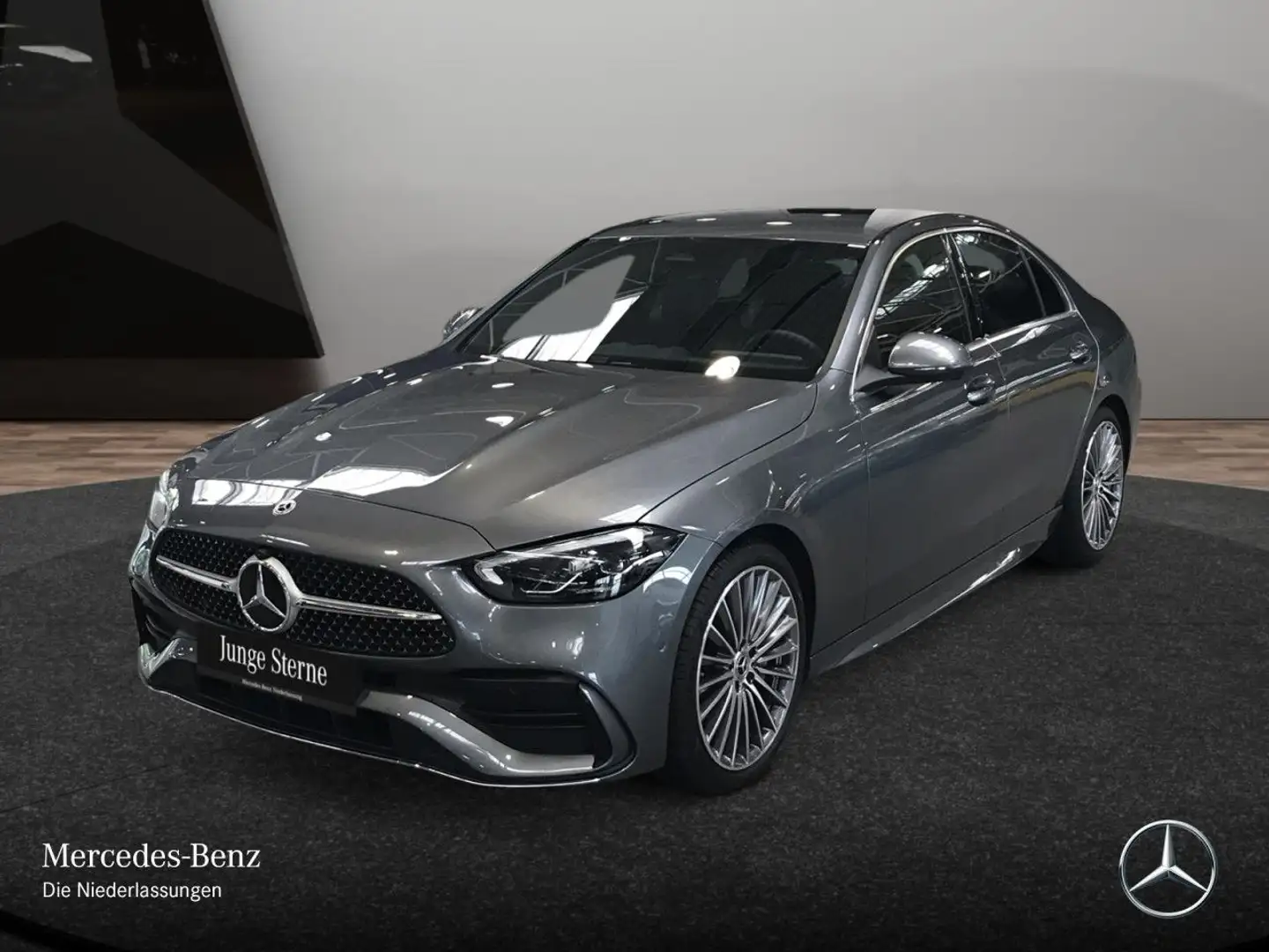 Mercedes-Benz C 200 AMG+360+LED+KEYLESS+9G Gris - 2