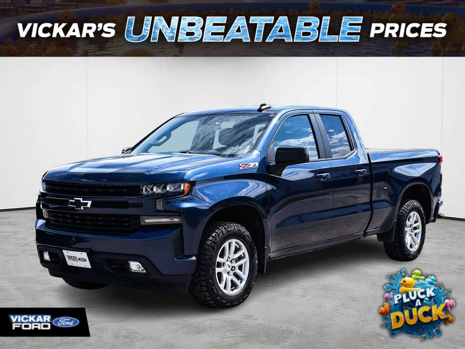 Blue 2020 Chevrolet Silverado 1500 Pickup Truck Four-Wheel Drive Automatic