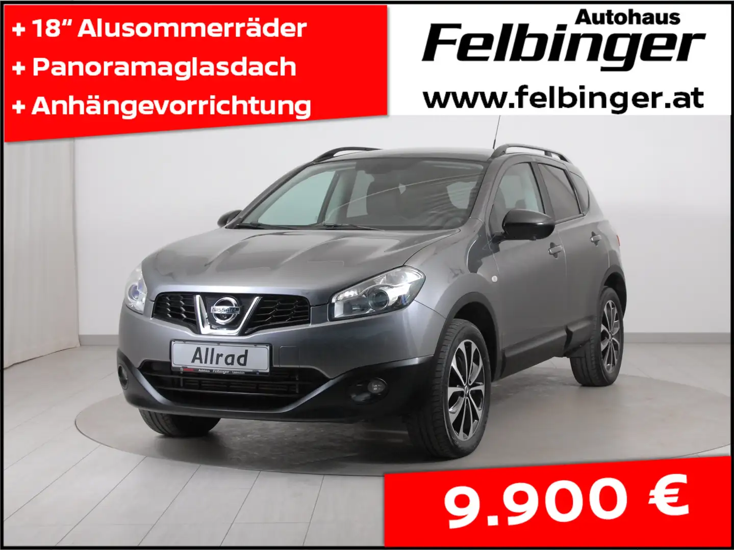 Nissan Qashqai 360° 1.6 dCi 4X4 *Navi, AHV, Glasdach* Grau - 1