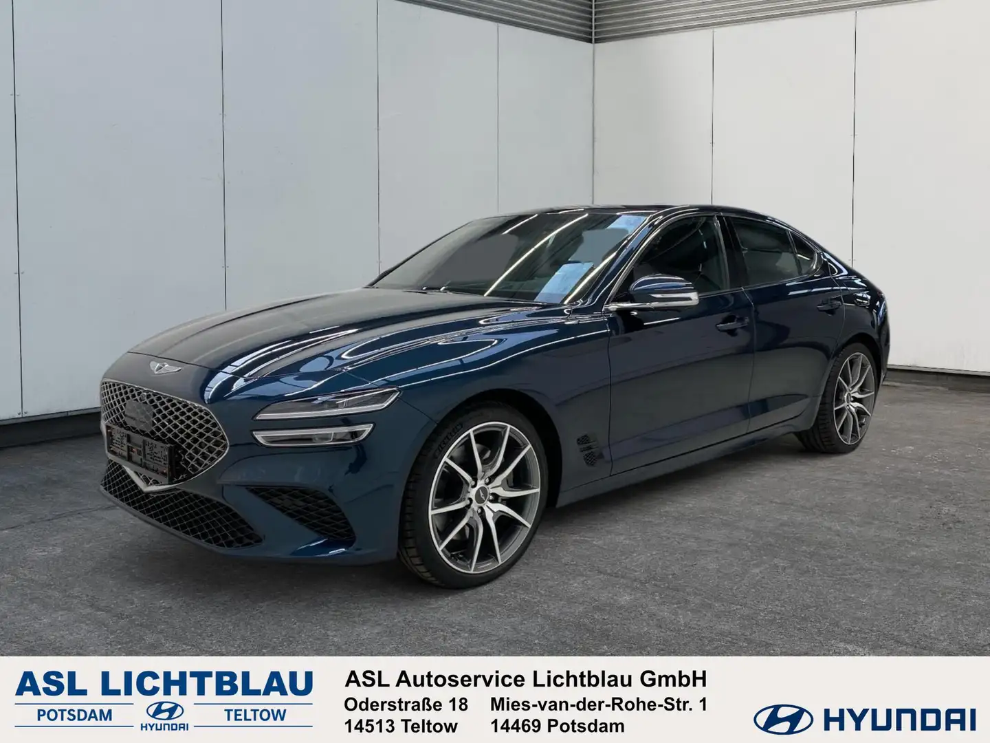 Genesis G70 Luxury 2.0T 4WD A/T PANO LEXICON NAPPA 360° 2.0T Blauw - 1