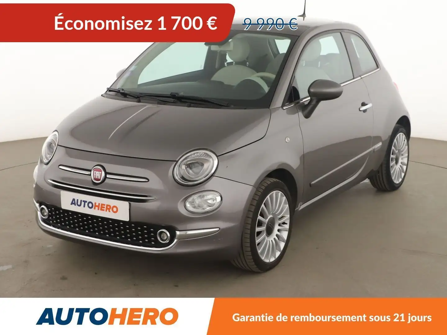 Fiat 500 1.2 Lounge Gris - 1