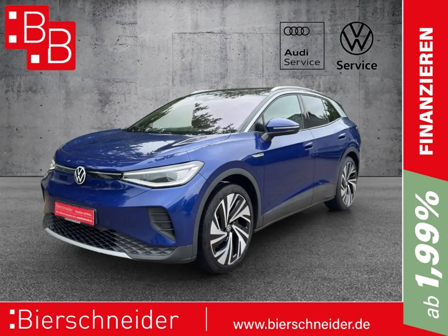 Volkswagen ID.4 Pro Performance TOP-SPORT-SITZE IQ-LIGHT AHK 21 WÄ Blau - 1