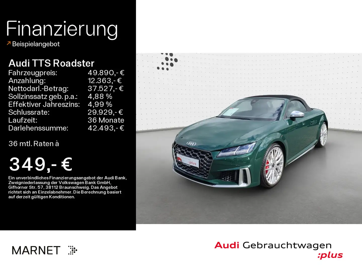 Audi TTS TFSI quattro*Navi*LED*Alu*PDC*Virtu Zielony - 1