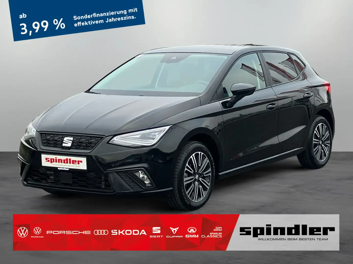 SEAT Ibiza Style 1.0 TSI / Navi, Pano, LED, RFK, ACC Zwart - 1