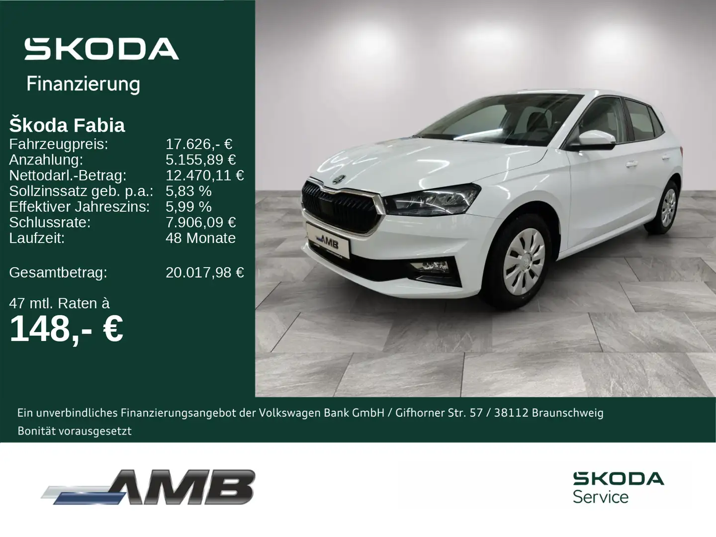Skoda Fabia Essence 1.0 TSI LED/Sitzhzg/Einparkhilfe Weiß - 1